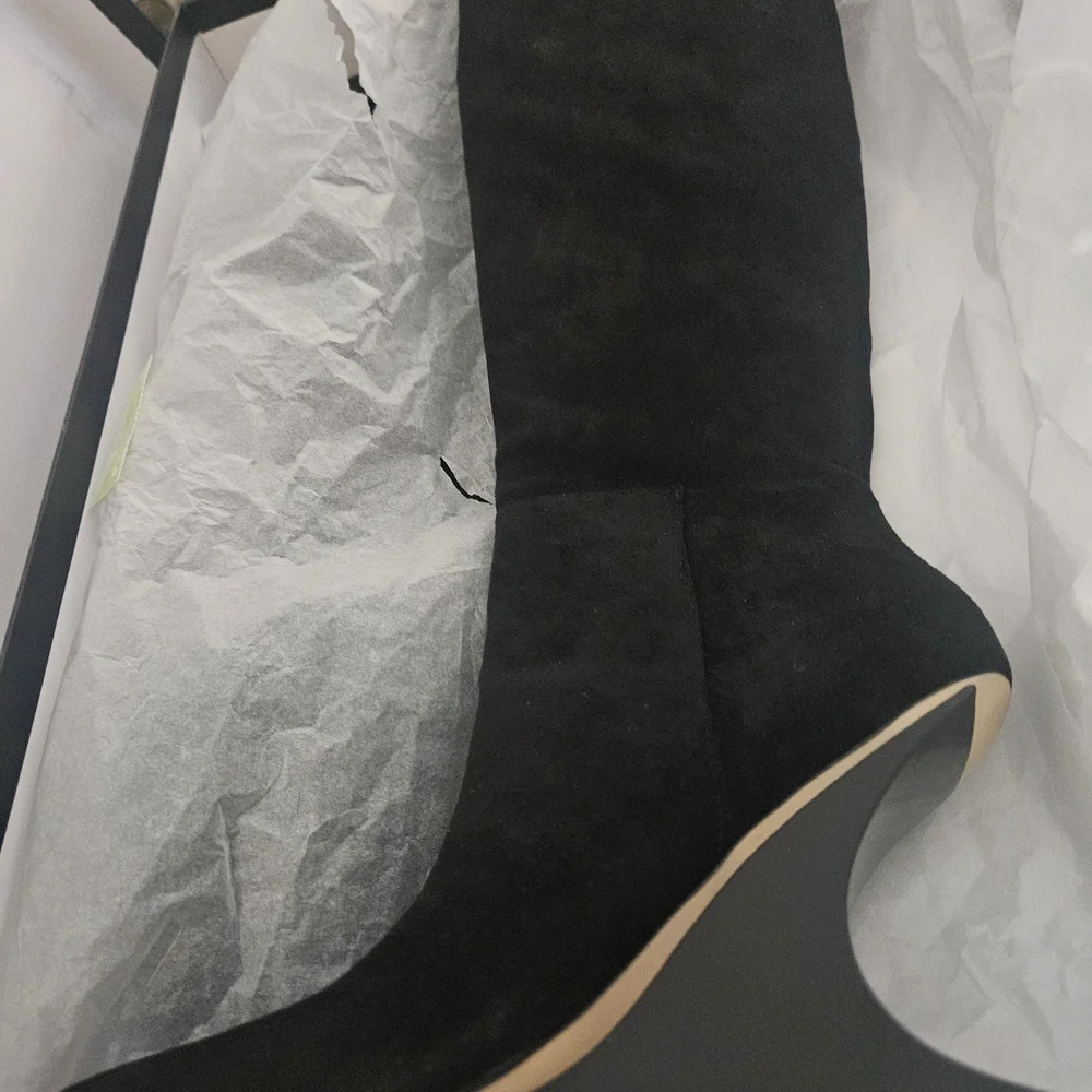 💗💘Womens AAJ By Aminah Black Boots Size 8 - 4" Heels - NWOT🧡💓 - Picture 6 of 13
